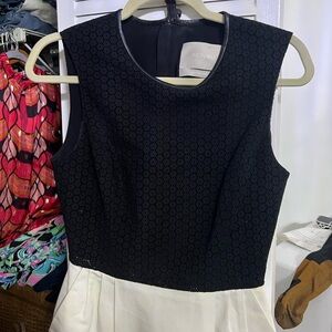 Jason Wu Black Lace Top and cream  Skirt Dress